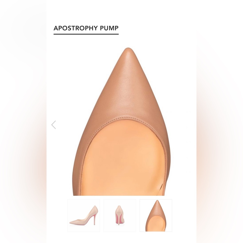 Christian Louboutin Apostrophy 100 38 8B NWT NEW Nude kid leather RETAILS $965+ - Picture 7 of 10